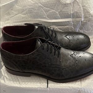 Ted Baker London Black Patterned Leather Oxfords